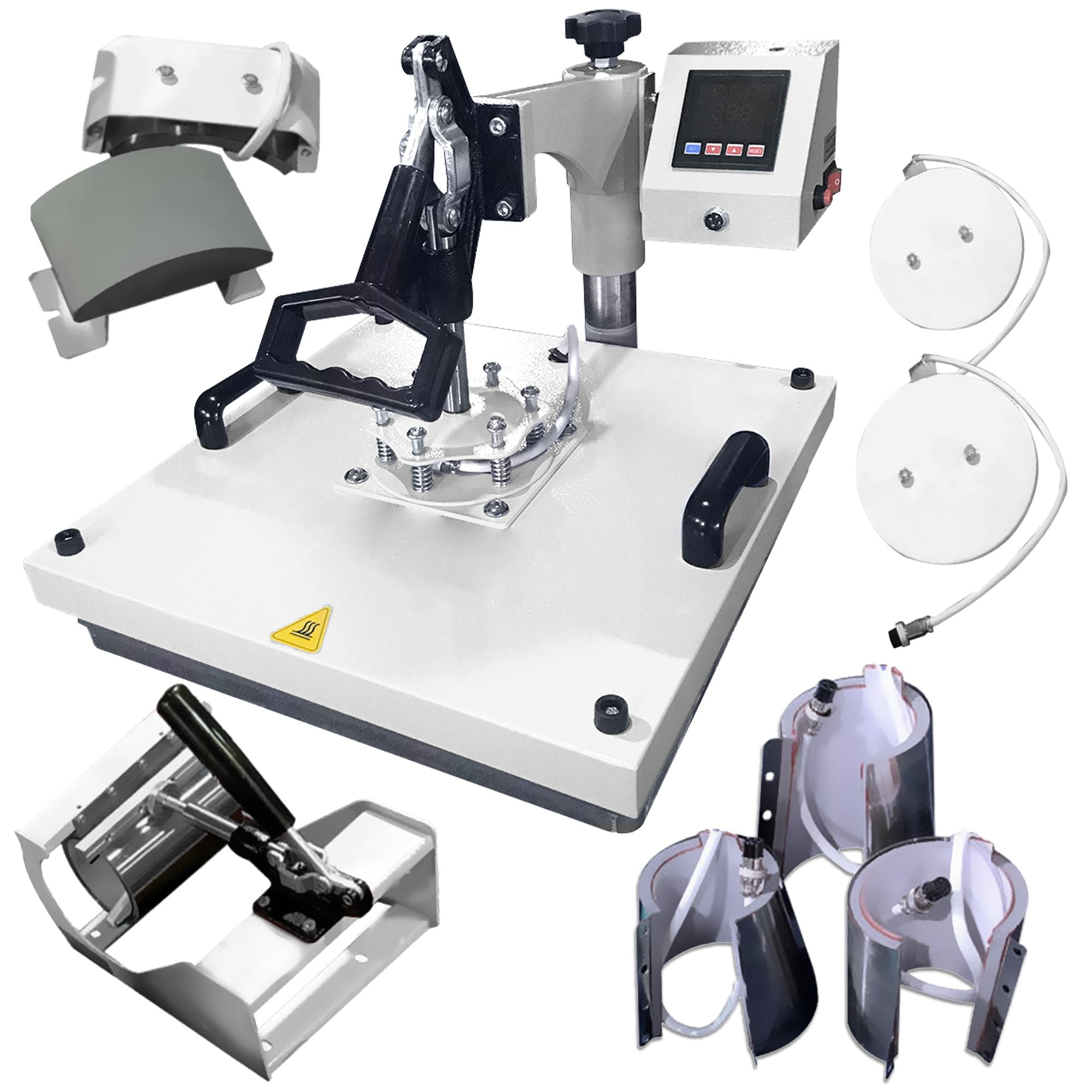Swing Away Heat Press, 8-in-1 Heat Press Machine 12''x10'', 360° Swing Away  Press, Black — Creworks Equipment