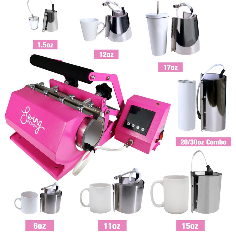 Swing Design 20oz & 30oz Tumbler Press Bundle - Pink Heat Press Swing Design 