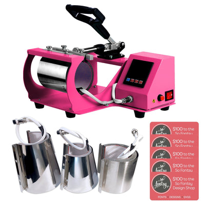 Swing Design 4-in-1 Mug, Cup, & Bottle Heat Press - Pink Heat Press Swing Design 
