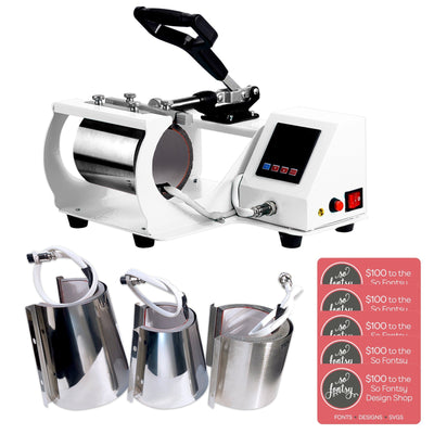 Swing Design 4-in-1 Mug, Cup, & Bottle Heat Press - White Heat Press Swing Design 