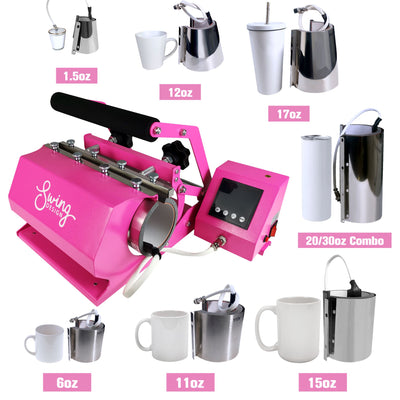 Swing Design 7-in-1 Tumbler Press 20oz/30oz - Pink Heat Press Swing Design 