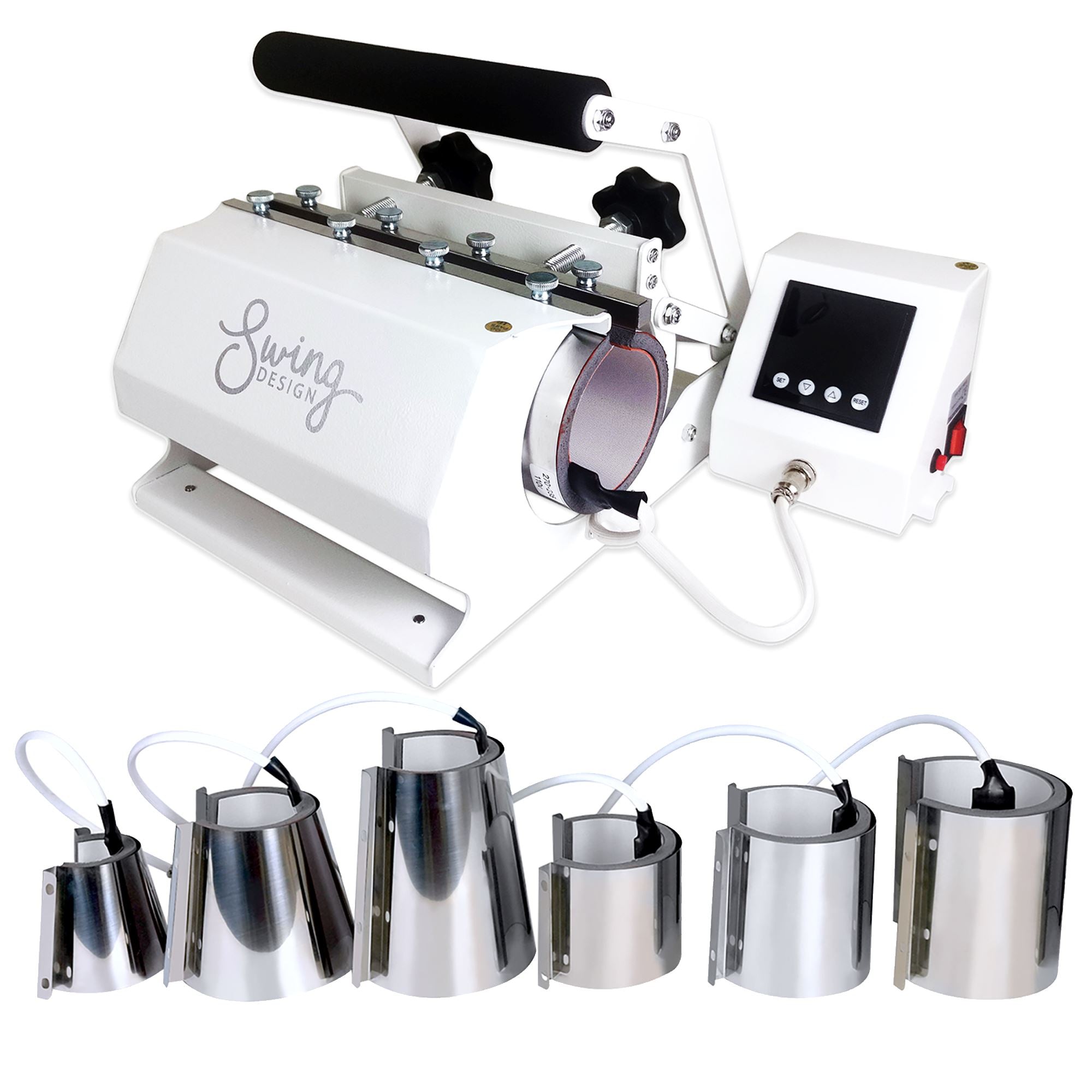 Swing Design Digital Coffee Mug & Cup Heat Press - White