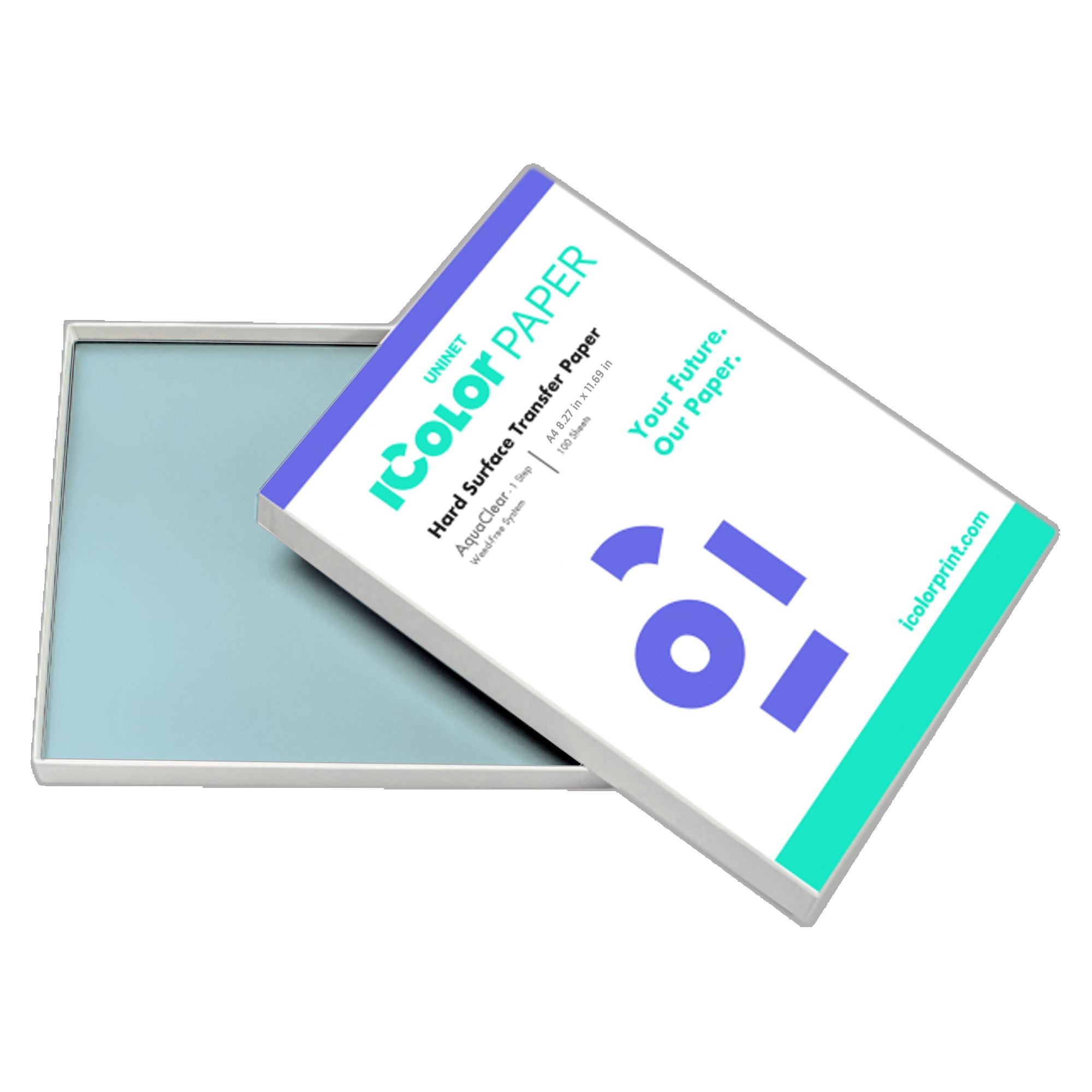 Uninet AquaClear 1 Step Paper for Hard Surfaces/Candles 8.27" x 11.69" 100 Pack Sublimation Bundle UniNET 