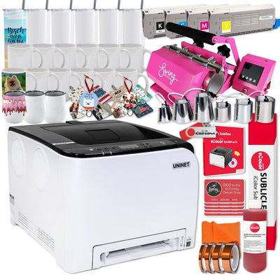 Uninet IColor 350 Digital Laser Dye Sublimation Printer w/ 7-in-1 Tumbler Press - Swing Design1