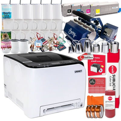 Uninet IColor 350 Digital Laser Dye Sublimation Printer w/ 7-in-1 Tumbler Press - Swing Design1