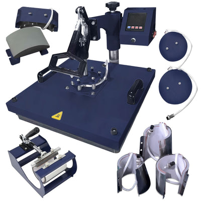 Uninet IColor 350 Laser Dye Sublimation Printer w/ 15" x 15" 8-in-1 Heat Press - Swing Design4