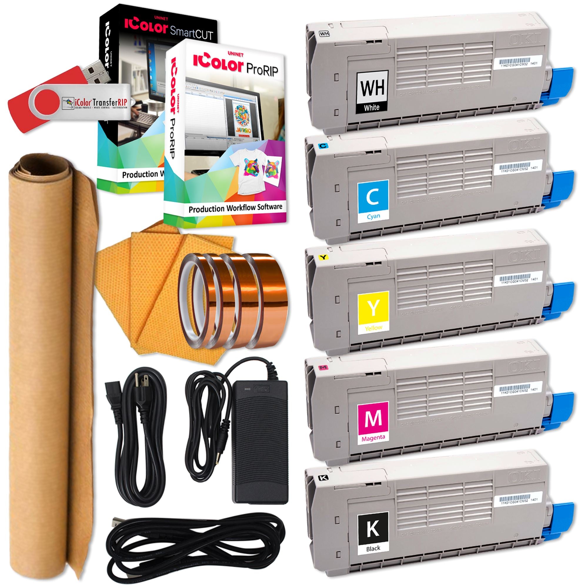 Uninet iColor 560 White Toner Transfer Printer Pro Package (Optional Heat Press) iColor 560 Pro Toner Package : Garment Printer Ink