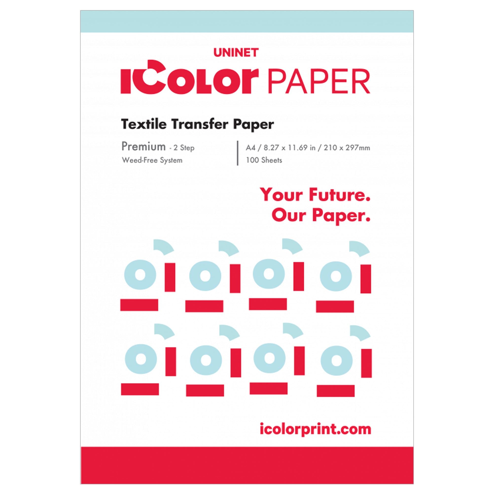 Uninet iColor Premium 2 Step Transfer and Adhesive Media Kit - 8.27" x 11.69" - 100 Pack Sublimation Bundle UniNET 