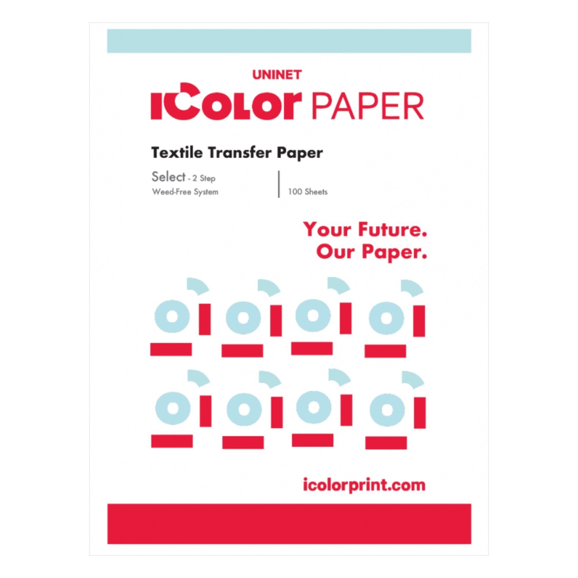 Uninet iColor Select Ultra Bright 2 Step Transfer & Adhesive Paper Kit - 11.7" x 16.5"- 100 Pack Sublimation Bundle UniNET 