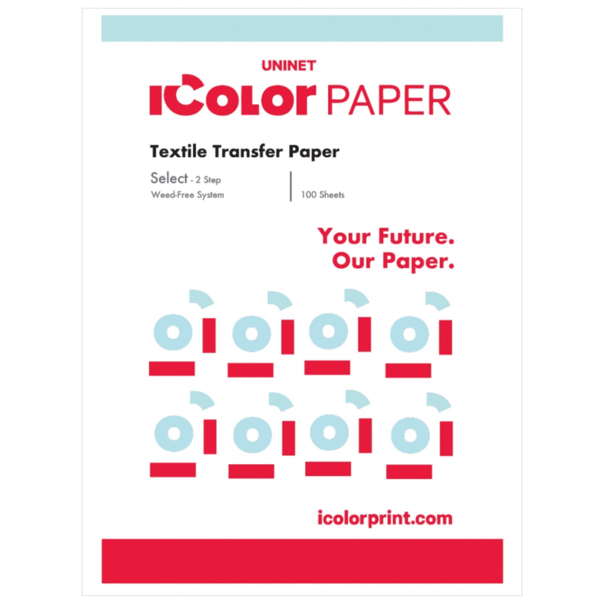 Uninet iColor Select Ultra Bright 2 Step Transfer & Adhesive Paper Kit - 8.27" x 17"- 100 Pack Sublimation Bundle UniNET 