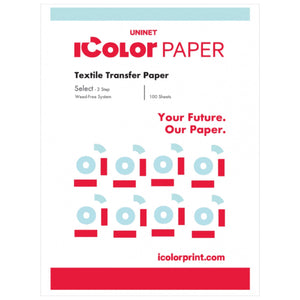 Uninet iColor Select Ultra Bright 2 Step Transfer & Adhesive Paper Kit - 8.27" x 17"- 100 Pack Sublimation Bundle UniNET 