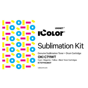 Uninet OKI C711WT Sublimation CMYK Toner & Drum Cartridge Kit Sublimation Bundle UniNET 