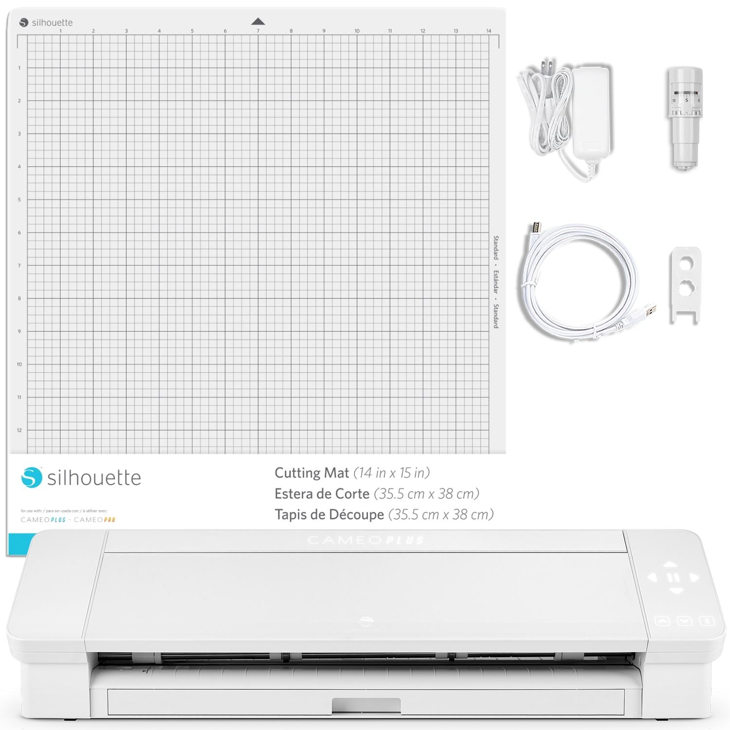 Silhouette Cameo 4 Plus 15 Inch Cutting Machine (White) with Accessories