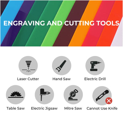 xTool 1/8" Colored Acrylic Assorted Sheet Kit - 10 Pieces Laser Engraver xTool 