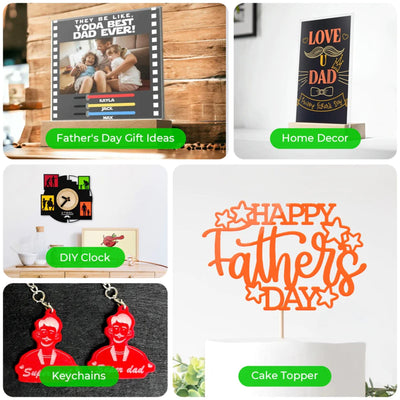 xTool 1/8" Colored Acrylic Assorted Sheet Kit - 10 Pieces Laser Engraver xTool 