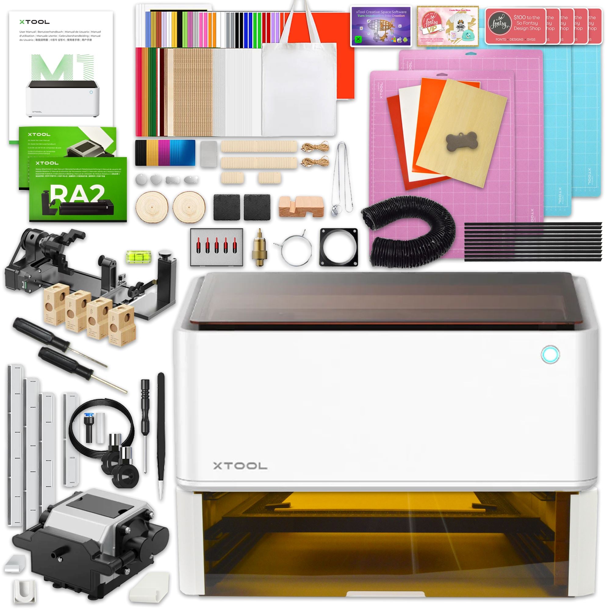 xTool M1-10W Laser Cutter/Engraver Deluxe Start-Up Business Bundle