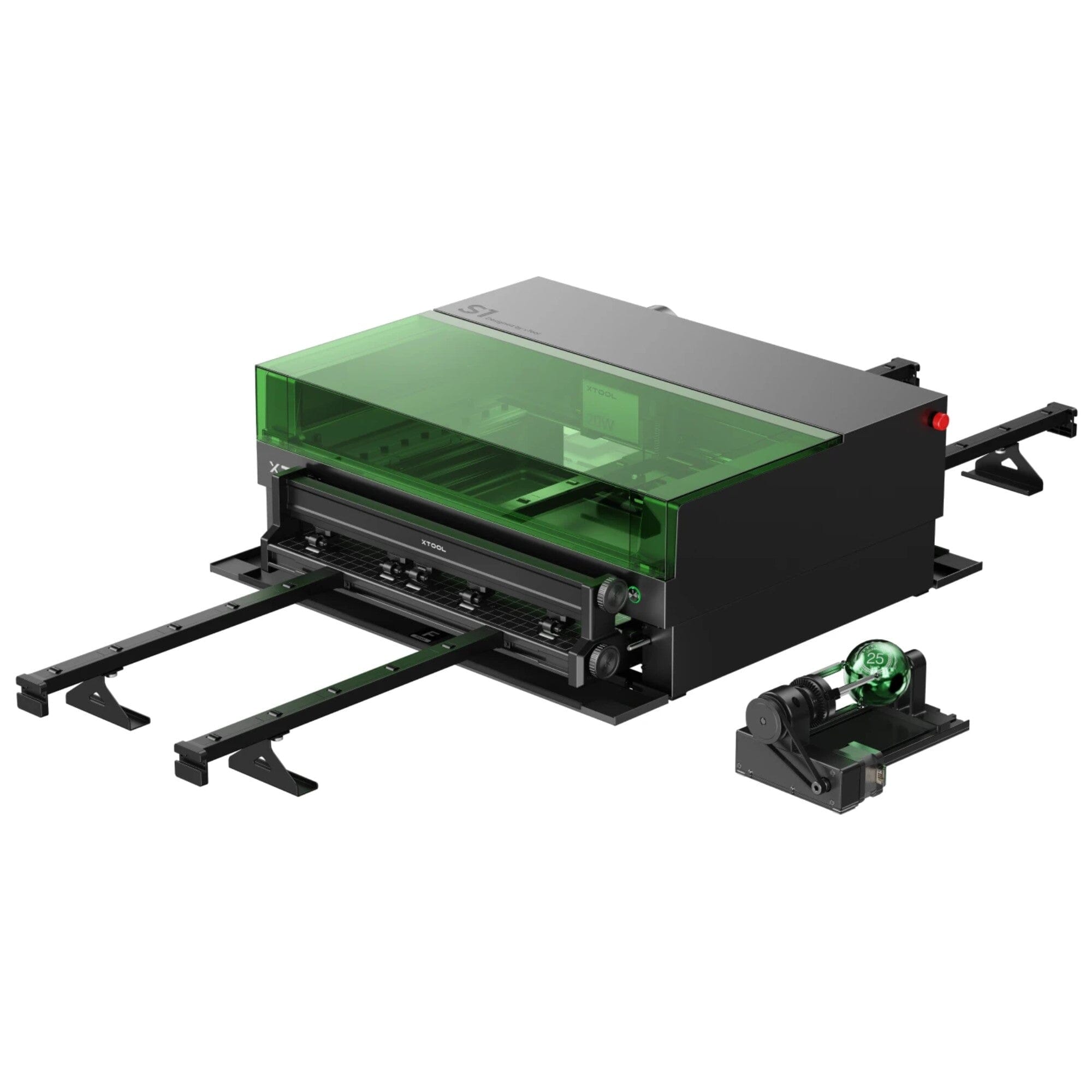 xTool S1 Laser Cutter & Engraver Machine Bundle w/ Rotary, Rail, Riser, Filter - 40W Diode Laser +
