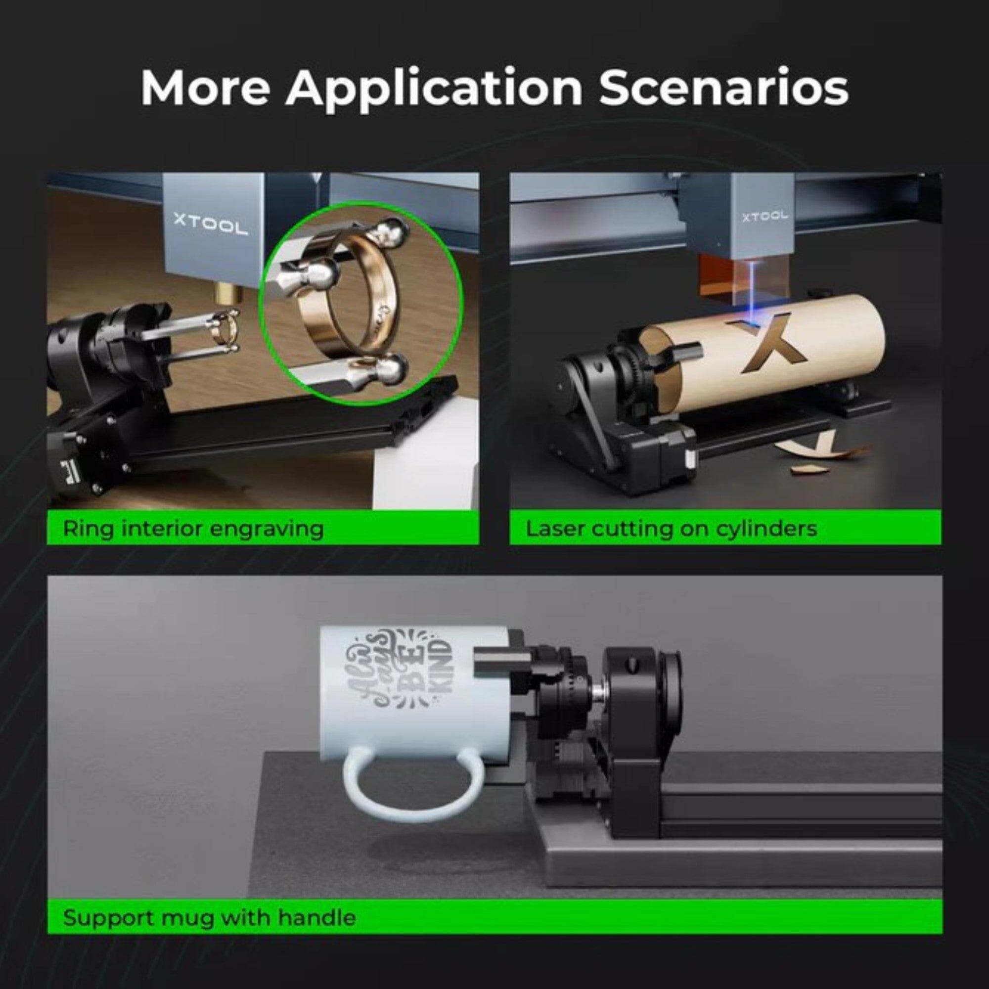 xTool S1 Enclosed Diode Laser Cutter & Engraver w/ Rotary & Raiser Bundle Laser Engraver xTool 